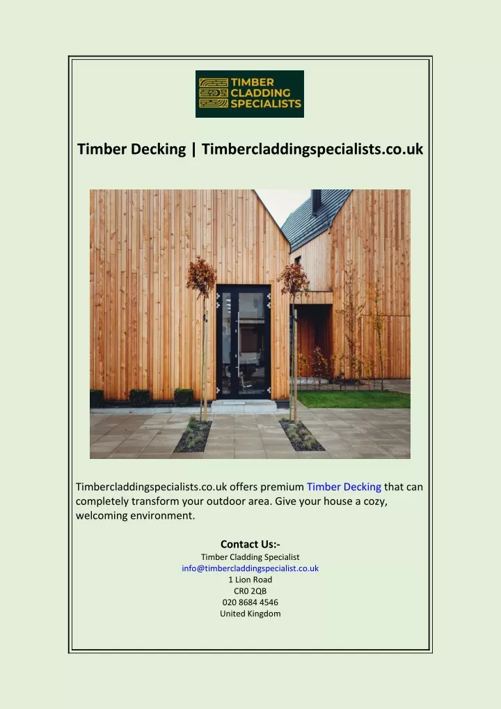 timber decking timbercladdingspecialists co uk