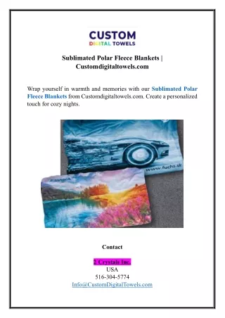 sublimated polar fleece blankets