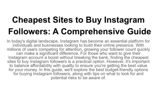 Cheapest Sites to Buy Instagram Followers_ A Comprehensive Guide