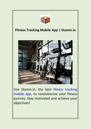 fitness tracking mobile app stamin in
