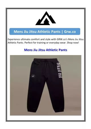 Mens Jiu Jitsu Athletic Pants  Grw.co