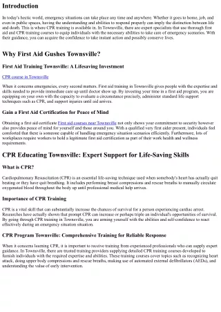 CPR Training Townsville: Be Prepared for Emergency Situations with Expert Suppor