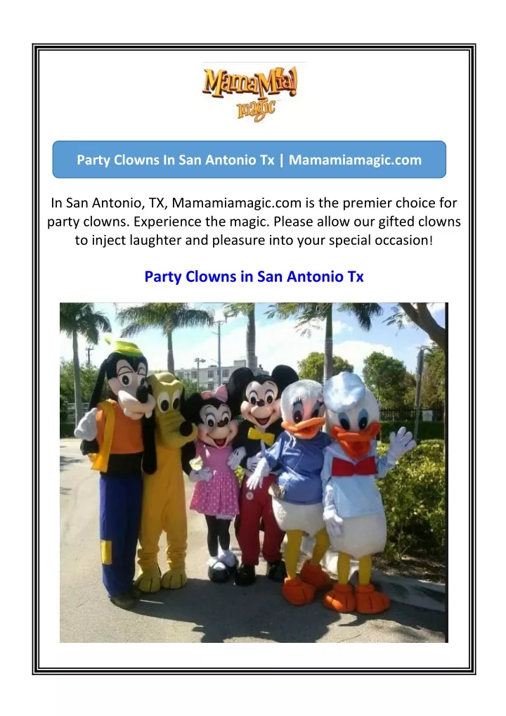 party clowns in san antonio tx mamamiamagic com