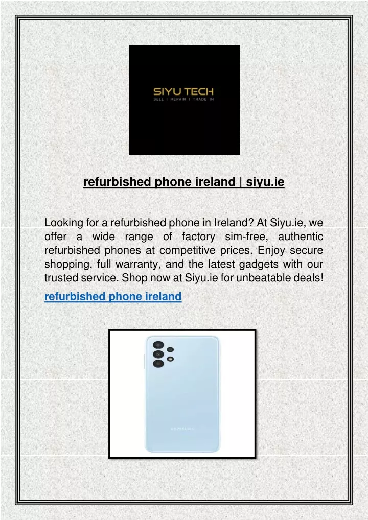 refurbished phone ireland siyu ie