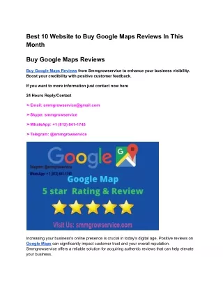 Buy Google Maps Reviews-Smmgrowservice