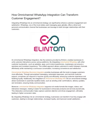 how omnichannel whatsapp integration