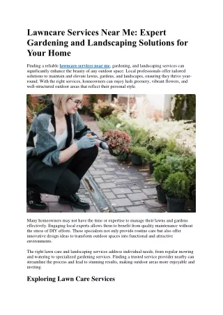 Lawncare Services Near Me Expert Gardening and Landscaping Solutions for Your Home
