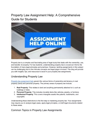 Property Law Assignment Help_ A Comprehensive Guide for Students