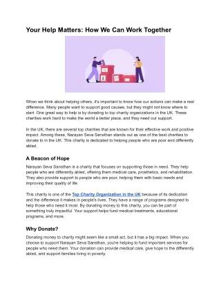 Your Help Matters_ How We Can Work Together