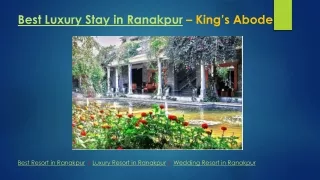 Best Luxury Stay in Ranakpur – King’s Abode