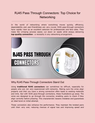 rj45 pass through connectors top choice