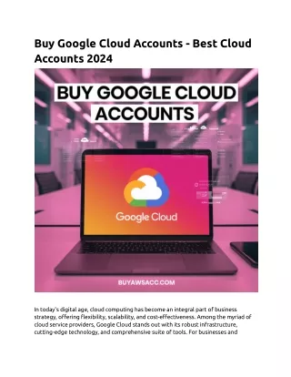 Buy Google Cloud Accounts PDF For Buyawsacc