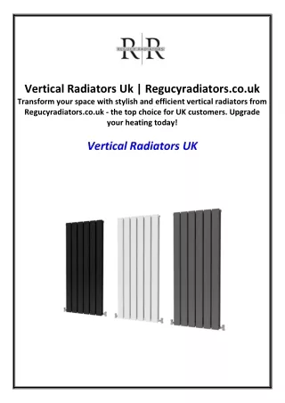 Vertical Radiators Uk | Regucyradiators.co.uk