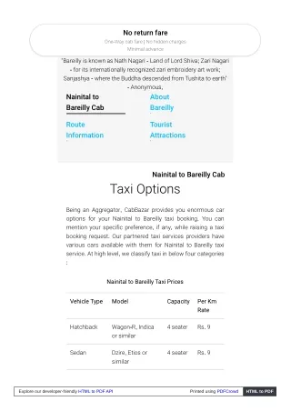 no return fare one way cab fare no hidden charges