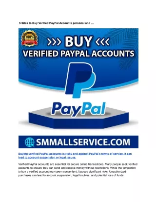 5 Sites to Buy Verified PayPal Accounts personal and …