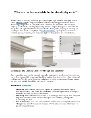 What are the best materials for durable display racks?
