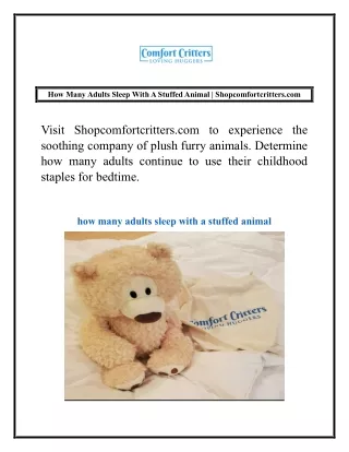 how many adults sleep with a stuffed animal