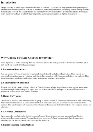 Purchase Safety And Security: Top-Rated First Aid Courses Available Now in Towns