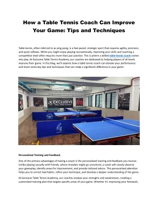 how a table tennis coach can improve your game