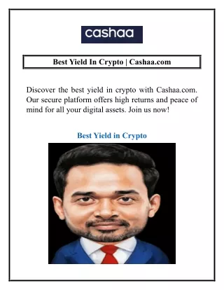 Best Yield In Crypto | Cashaa.com
