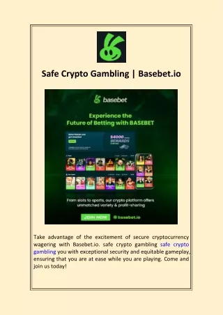 safe crypto gambling basebet io