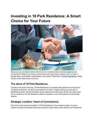 Investing in 18 Park Residence_ A Smart Choice for Your Future