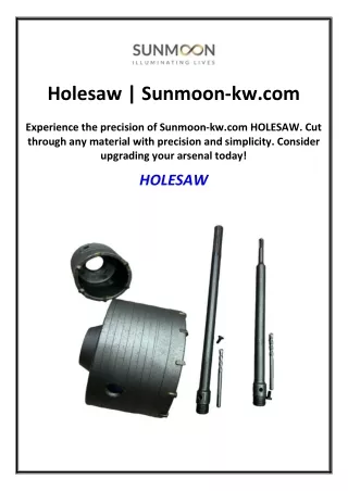 Holesaw | Sunmoon-kw.com