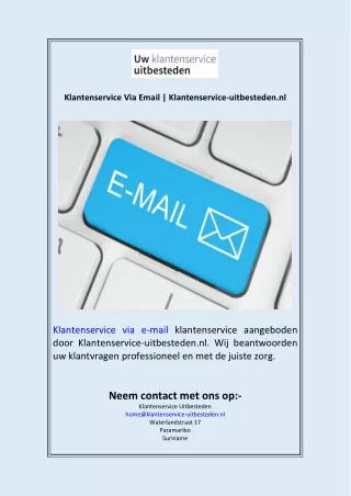 Klantenservice Via Email  Klantenservice-uitbesteden.nl