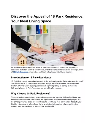 Discover the Appeal of 18 Park Residence_ Your Ideal Living Space