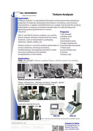 texture analyzer texture analyzer