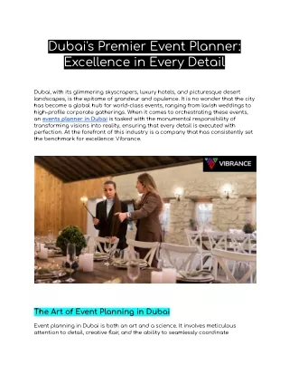 Dubai's Premier Event Planner_ Excellence in Every Detail