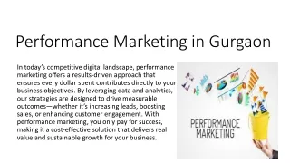 Performance Marketing in Gurgaon