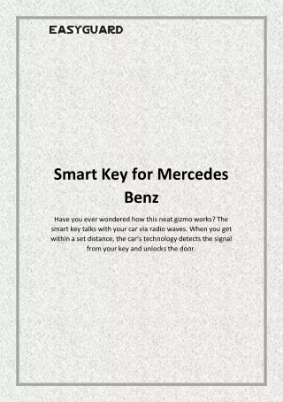 Smart Key for Mercedes Benz