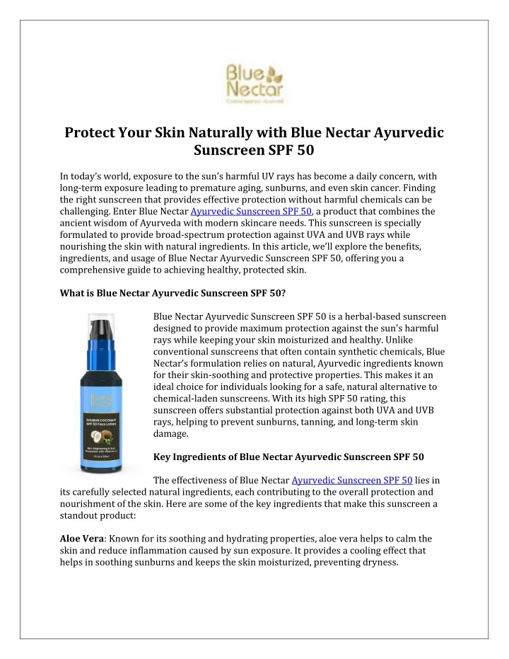 protect your skin naturally with blue nectar