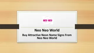 Buy Attractive Neon Name Signs From Neo Neo World