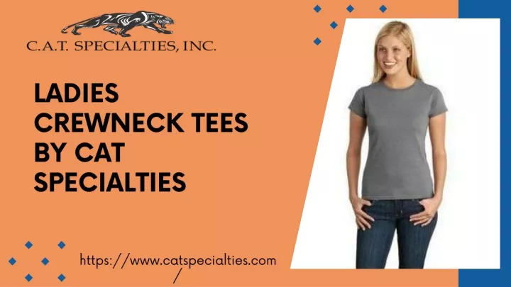 ladies crewneck tees by cat specialties