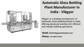 Automatic Glass Bottling Plant Manufacturer in India - Vibgyor