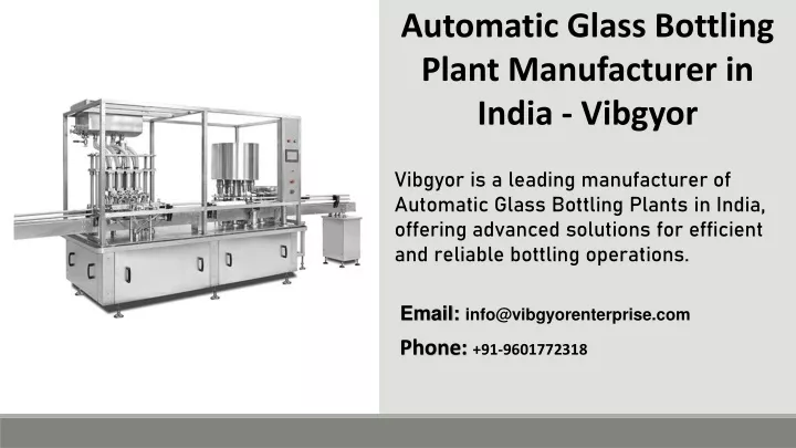 automatic glass bottling plant manufacturer