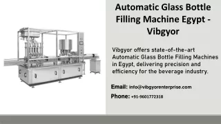 Automatic Glass Bottle Filling Machine Egypt - Vibgyor