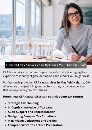 How CPA Tax Services Can Optimize Your Tax Returns?