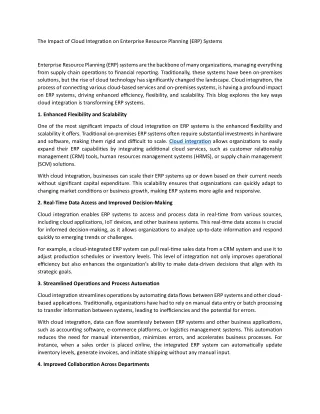 the impact of cloud integration on enterprise