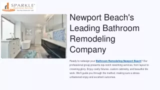 Newport Beach's Leading Bathroom Remodeling Company