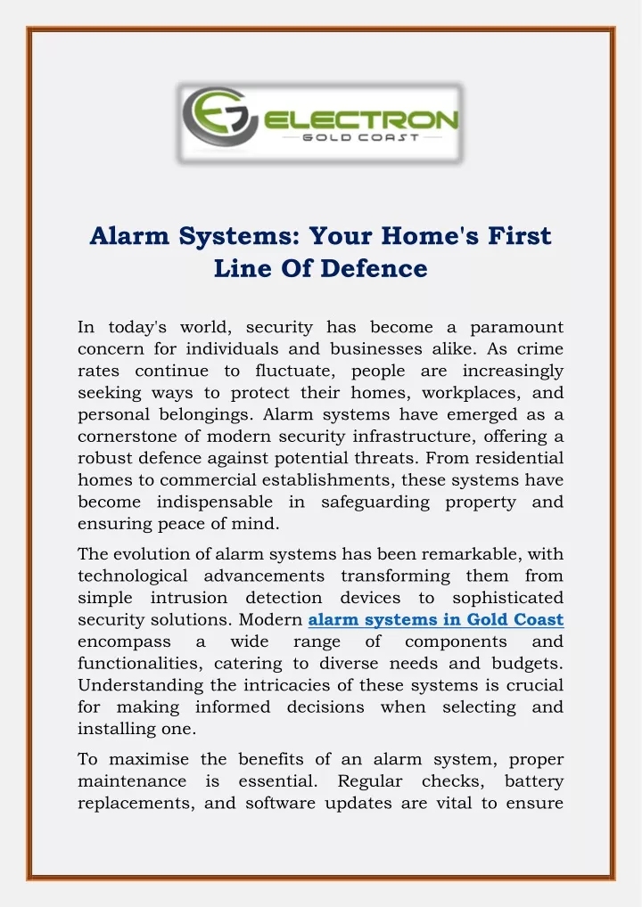 alarm systems your home s first line of defence