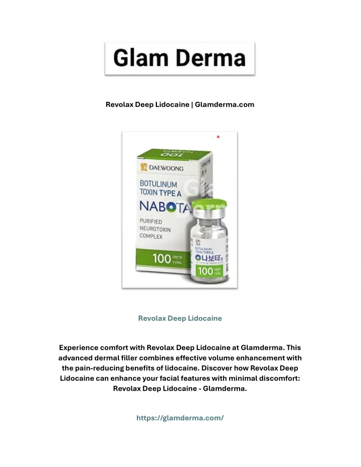 revolax deep lidocaine glamderma com