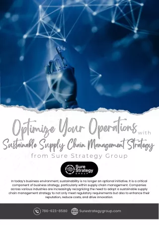 Optimize Your Operations with Sustainable Supply Chain Management Strategy from Sure Strategy Group