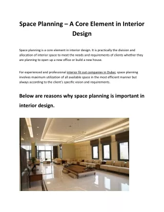space planning a core element in interior design