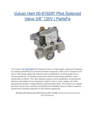Vulcan Hart 00-819297 Pilot Solenoid Valve 3_8_ 120V _ PartsFe