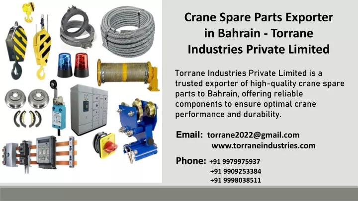 crane spare parts exporter in bahrain torrane