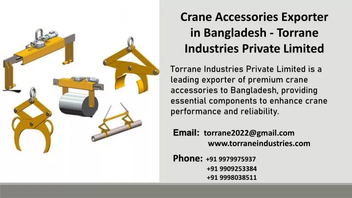 crane accessories exporter in bangladesh torrane