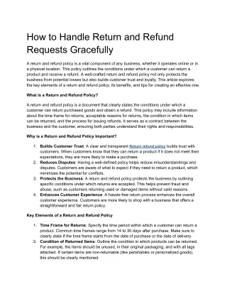 how to handle return and refund requests